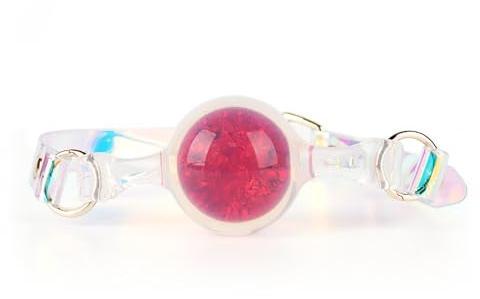 Kutocesy Mordaza Boca Sex de Silicona con Correa Arcoíris Ajustable Juguete Sado para Mujeres BDSM Ball Gag para Juegos de Rol y Cosplay (S)