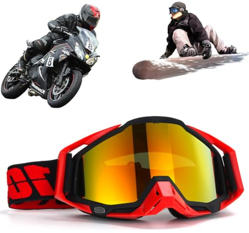 Lunettes de motocross, lunettes de motocross coupe-vent et étanche, lunettes de ski, lunettes de cross pour moto tout-terrain, lunettes anti-buée et UV, lunettes de course tout-terrain, pour cyclisme