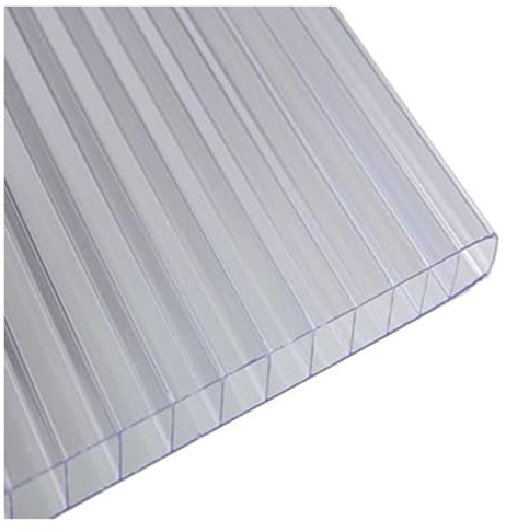 LINGDSWULING Piastre di Ricambio, Trasparenti Policarbonato Alveolare, Lastra Alveolare Tagliabili, Giardini, Serre, Lucernari Piastre Alveolari, Tagliabili,(4' x 2' x 0.24 24Pack)