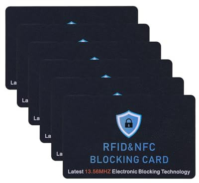 Honosen RFID Blocking Card 6 Pack, Credit Card Protector, Ultra Thin NFC Anti-Theft Blocking Card Protector for Wallets, Protects Credit/Debit Cards & Passports, Credit Card Holder Rfid Blocking(Blue)