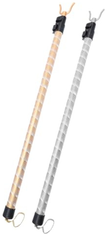 Beavorty 2 Pezzi Bastoni Telescopici per Stendere Abiti in Alluminio, Palo Estensibile per Armadio e Balcone, Supporto Resistente Ganci per Soffitti Alti e Stendibiancheria