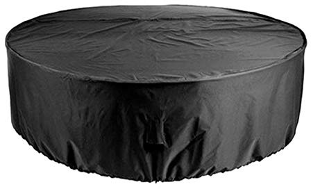 Hapivida Funda Muebles Exterior Mesa Silla Redonda Impermeable, Cubierta Jardín Patio Terraza Parque Protección UV Resistente Viento Desgarro para Conjunto Mobiliario Exterior (227x100cm)