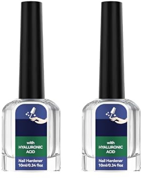 2 Piezas Endurecedor de uñas, 10 ml, fortalecedor de uñas y base coat, solución para el cuidado de uñas con ácido hialurónico, rica en vitamina E y aceite de jojoba, garantiza uñas sólidas en 30 días