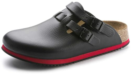 Birkenstock Zuecos para Mujer Kay SL de Piel Natural Suave Estrechos, Negro, 39 EU Estrecho