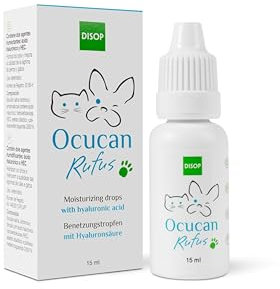 Ocucan Augentropfen mit Hyaluronsäure für Hunde und Katze. Befeuchtende Tropfen für die Augen von Hunden und Katzen - 15 ml