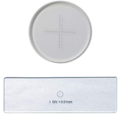 0,1 mm hochpräziser Okular-Mikrometer +0,01mm-Objekt-Mikrometer Mikroskop Kamera Kalibrierschieber Kreuzmikroskop Kalibrierungslineal