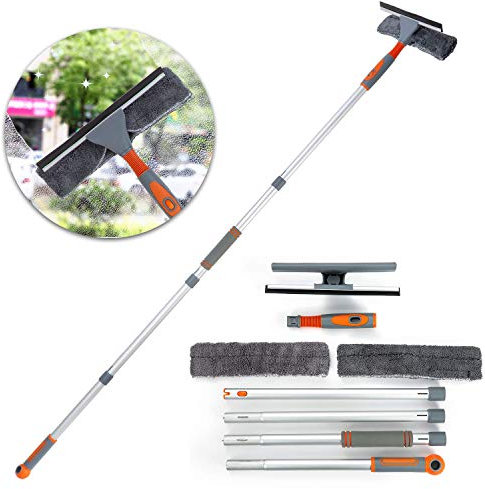 Professional Window Squeegee Cleaner, Equipment Kit Shower Squeegee 158cm Telescopic Window Washing Equipment with Bendable Head,and Aluminium Cleaning Tools for Indoor/Outdoor High Window