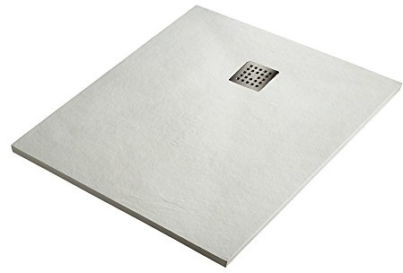 Plato de Ducha Resina Sintextone Mod. Pacifico 100 cm Ancho (100x100, Blanco Ral 9003)