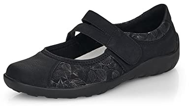 Remonte Femme Chaussures Basses R3510, Dame Mocassin,Chaussons,Semelle intérieure Amovible,à la Mode,Chaussures de Loisir,Schwarz,38 EU / 5 UK