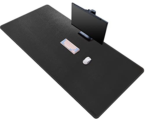 CENNBIE Leather Desk Mat, 160x80cm Extra Large Desk Pad Blotter Protector, Extended Non-Slip Mouse Pad, Waterproof PU Leather Desk Mat on top of desks Large for Office and Home (Black)