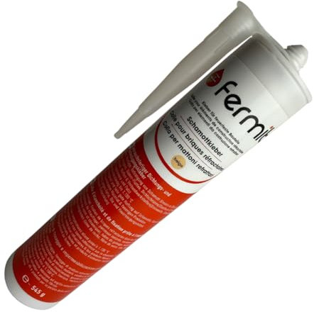 FERMIT HT 1100 Colle réfractaire et cordon d'étanchéité - Jusqu'à 1100 °C - Couleur beige - Cartouche de 310 ml - Nouvelle disposition du produit