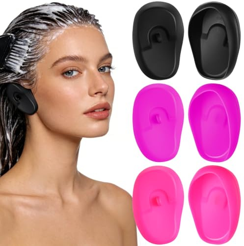 COHEALI 3 Pairs Hairdressing Earmuffs Silicone Ear Covers Waterproof Ear Protection for Hair Dye Perm Highlight Salon Home Use