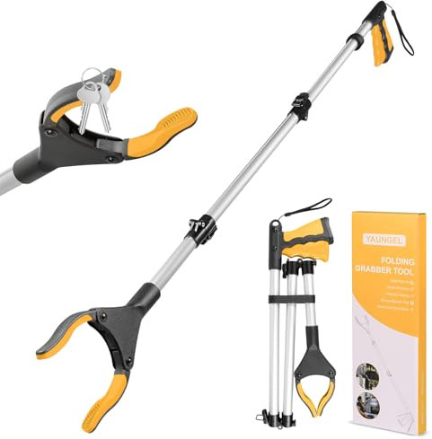 YAUNGEL Outils de Ramassage, 108CM/43Inch Pince de Préhension, Tête Rotative à 360° pour Le Ramassage des Ordures, Pince Robuste, Pince Extra Longue pour Personne Agée