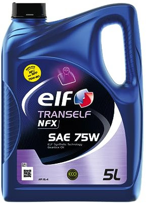 Elf Tranself NFX SAE 75W Transmission Fluid Gear Oil 5 Liters