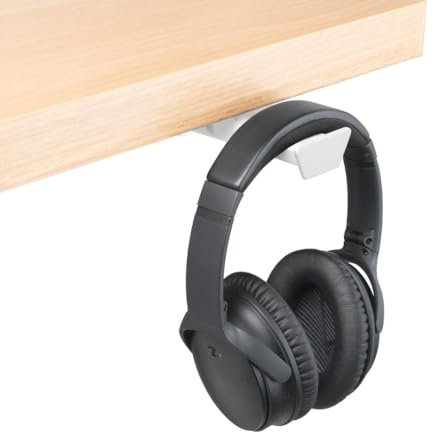 Fidly Headset Halter unter dem Tisch – Selbstklebende, ausziehbare Kopfhörerhalterung (weiß) – Platzsparender Halter für Gaming Headset & Over-Ear Kopfhörer – Schreibtisch Zubehör – Made in Germany