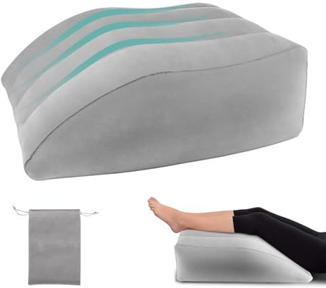 Venenkissen Beinhochlagerungskissen, Aufblasbare Keilkissen für Beine, Komfort-Beinkissen zum Schlafen, Beinauflage Stützkissen Verbesserung der Durchblutung und Reduzierung von Schwellungen (Grau)Leg