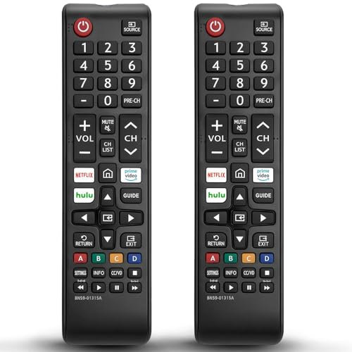 Universal-Fernbedienung für Samsung Smart TV, (2 Stück) Ersatz Fernbedienung Kompatibel mit Samsung Curved Frame QLED LED LCD 8K 4K Fernseher