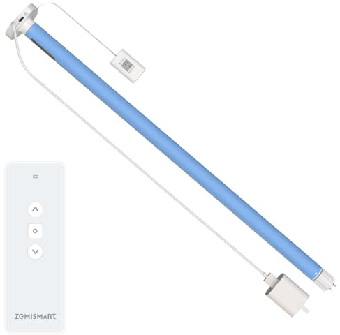 Matter WiFi Roller Blinds Motor for 17/25/28mm Tubes, Plug-in Motorized Smart Blinds with App/Voice/Remote Control, Compatible with Homekit Alexa Google Home SmartThings (Motor with 1-Channel Remote)