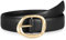 Ledergürtel für Damen Mode Gürtel für Damen für Jeans Hosen Kleid Leder Gürtel mit Gold Schnalle, Schwarz (goldschnalle), S