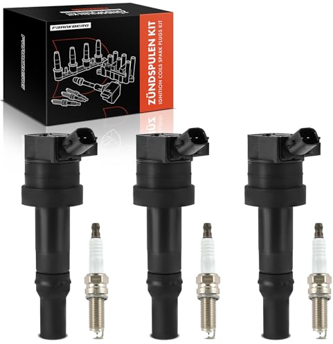Frankberg 3x Ignition Coil + 3x Ignition Coil Petrol Compatible with i10 BA IA PA 1.0L 2011-2019 Picanto Yes TA 1.0L 2011-2025 Replace# 2730104000