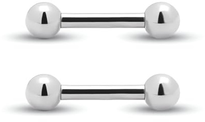 Body CAC 2 Piezas-14G×8mm Pequeño Corto Titanio Lengua Anillo Pezón Recto Barra Barras Puente Piercing Joyería