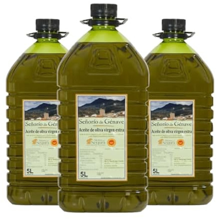 ACEITE DE OLIVA VIRGEN EXTRA  SEÑORIO DE GENAVE  GARRAFA DE 5L. CAJA DE TRES UNIDADES.