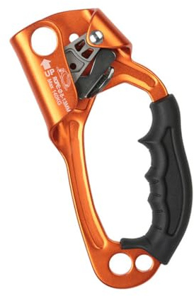 AMSLSIU All'aperto Mano Arrampicata Su Roccia Ascensore Discesa In Corda In Corda Lega Da 8-12mm Per Il Campeggio Speleologia Ricerca Zaino Spalla, Arancio Destra