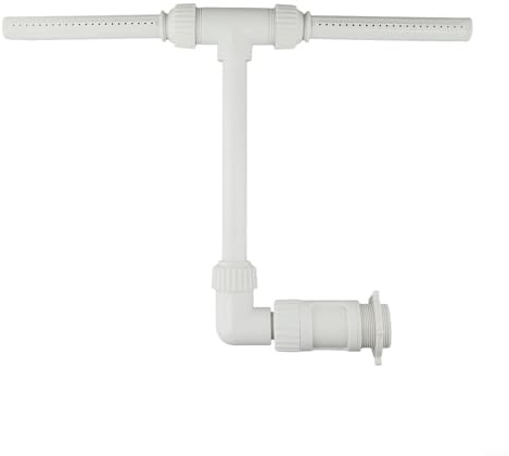 NiuLumea Regolabile per piscina a doppio spruzzo, fontana, spruzzatore a cascata, piscine interrate, facile da installare, in PVC, bianco