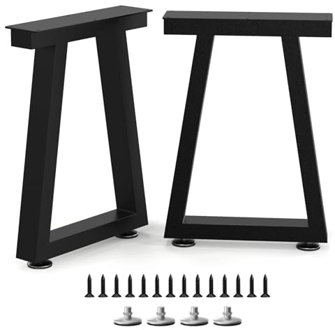 SNYXXOZ Table Legs H-Shape Metal Furniture Legs (16 IN, T Shape) | Heavy Duty, Set of 2
