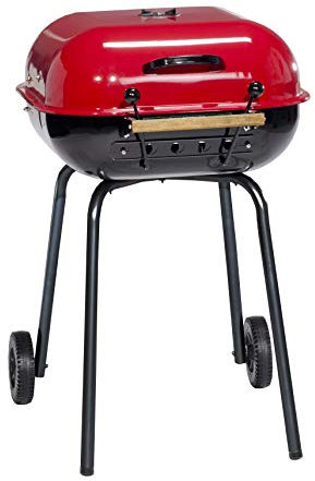 MECO Americana The Swinger with an adjustable six-position cooking grid in red