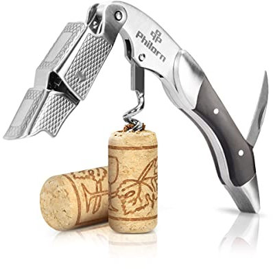 PHILORN Cavatappi Professionali, 3-in 1 Palissandro Naturale Apribottiglie Acciaio Inossidabile, Ebook Ricetta Vino Coltello Sommelier Apri Bottiglia, Scelta Migliore di Cameriere, Barista, Somelier