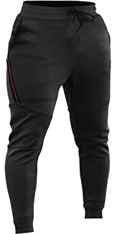 Herr Joggers Byxor Träningsbyxor Avsmalnande Atletisk Bodybuilding Träningsbyxa Med Blixtlåsfickor Tungvikt Black XL