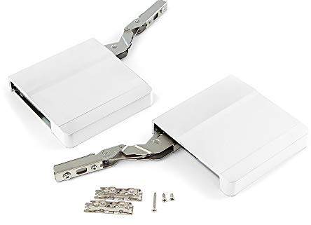 Emuca - Compas pour portes relevables, charnière porte amortisseur force 480-1.250, Acier et plastique, Blanc