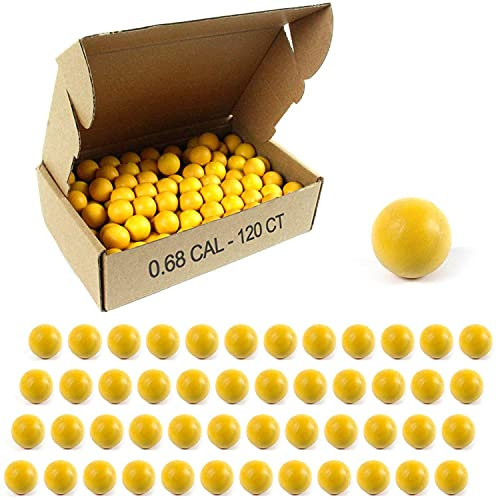 Dsoar Gummiball Paintball .68 Caliber Wiederverwendbare Soft Paintballs Für das Training Üben Sie Paintballs, 120 PCS, Gelb