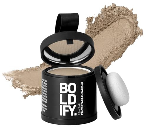 BOLDIFY Ansatzpuder ﻿Großpackung - Haar Concealer zur Haarverdichtung für Frauen und Männer, Grauabdeckung für 24h, wasserfestes Haar Make-up zum Ansatz kaschieren (Hellblond)