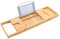 ZENO Bath Tray Caddy | Bamboo Expandable Wooden Bathtub Tray | 100% Natural Bamboo with Book or Tablet Stand | Wooden Wine Glass Holder | Phone Slot | Luxury Organiser for Bathrooms Home Spa