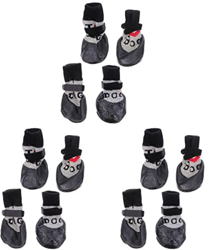 Mipcase 12 STK Haustierschuhe Sockenschuhe Welpe Hundesocken Hundeschuhe Socke Anti-rutsch-Stiefel Für Hunde Hundesocke Aus Wolle Haustier Socke Fußbekleidung Für Hunde Hündchen Pfote Garn