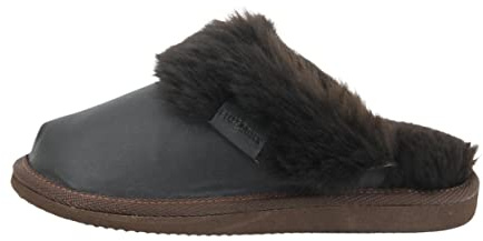 Hollert Damen Lammfell Hausschuhe Malibu Dunkelbraun aus Merino Schaffell kuschelig warm Echtleder Puschen Schlappen Größe 38 EU
