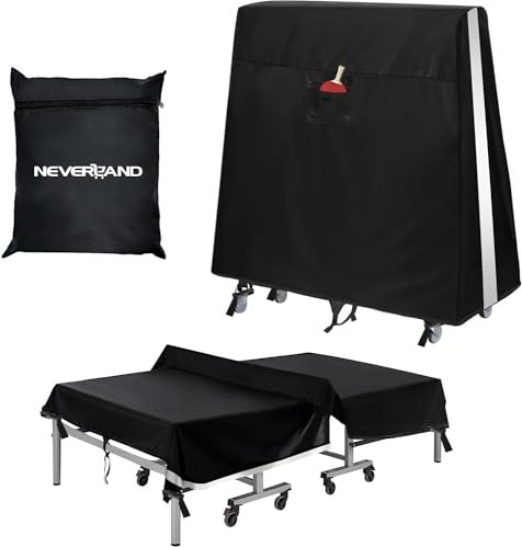 Tischtennisplatte Abdeckung NEVERLAND Wasserdichte Tischtennis Abdeckung 600D Oxford Tischtennis Schutzhülle Abdeckung für Tischtennisplatte Tischtennisabdeckung für Outdoor und Indoor (165*70*185 cm)