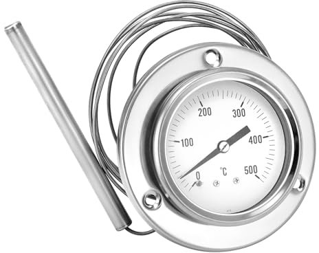 QWORK® Termometro per Forno e BBQ Barbecue 0-500°C con Sonda Lunga 150cm in Acciaio Inossidabile, Misurazione Rapida e Precisa