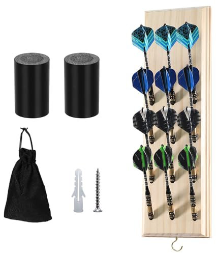 Halter für 12 Darts aus Holz - Wandbehang Ständer für Pfeile, Aufbewahrung für Steel- und Softdarts - Dart Zubehör