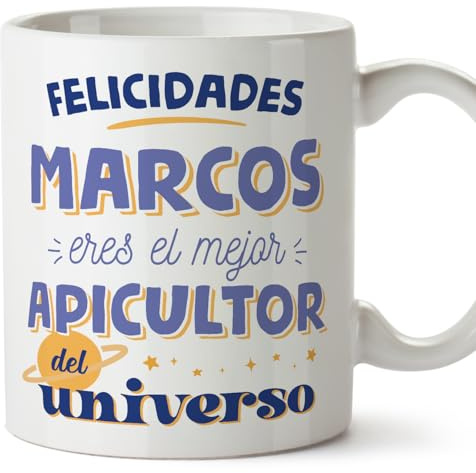 MUGFFINS Tazas Personalizadas para APICULTOR hombre - En Español - Mejor del universo - 11 oz / 330 ml - Regalo Personalizable original y divertido