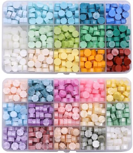 OIENNI 750Pcs Sealing Wax Beads, 30 Colors Wax Seal Beads for Seal Stamps, Perfect for Party Invitations, Envelopes, Greeting Cards and Gift Wrapping (XH)