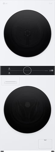 LG WT1210WWF WashTower, Waschmaschine (12 kg, EEK A-10%) und Trockner (10 kg, EEK C) mit One-Touch-Display, TurboWash 360°, AI DD, Dual Inverter Wärmepumpe, Weiß