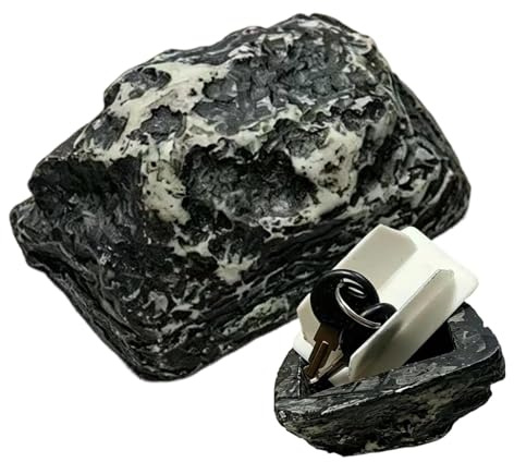 Fake Rock Key Holder, Hidden Storage Key Hider with Secret Compartment, Outdoor Realistic Stone Safe Storage Case, for Home Garden Yard Outdoor