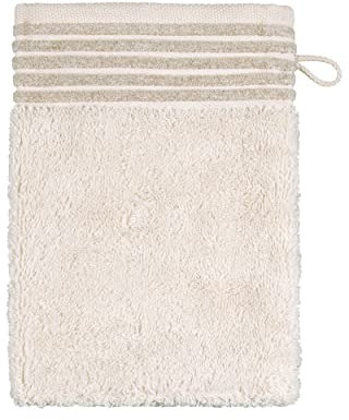 möve Wellness Waschhandschuh Uni mit Chenillebiesen 15 x 20 cm aus 100 % Baumwolle (Spinair), nature