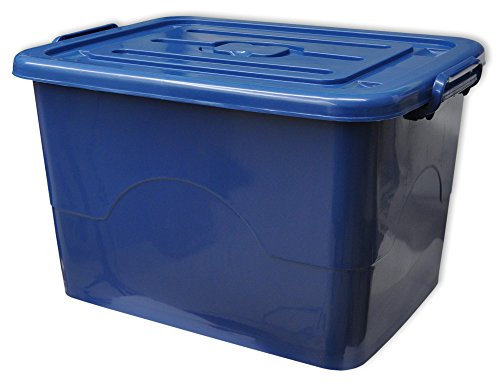 1 x Spielzeugbox mit Deckel in blau - 95 Liter - Aufbewahrungsbehälter