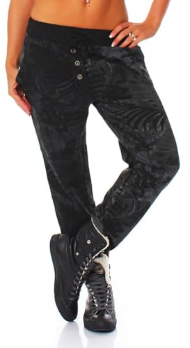 Malito Pantaloni Aladin Sbuffo Pantaloni Pump Baggy Yoga Twist 83728 Donna Taglia Unica (Nero)