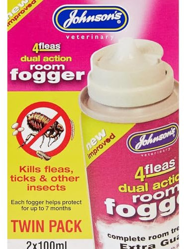 Johnsons Vet 4 Fleas Room Fogger Spray Twin Pack 100 ml, 2 count (Pack of 1)