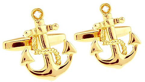 Honey Bear nautische Anker Anchors Manschettenknöpfe Cufflinks, Nautical Edelstah für das Geschäft Hochzeit Geschenkl,1 Paar (Gold 1)